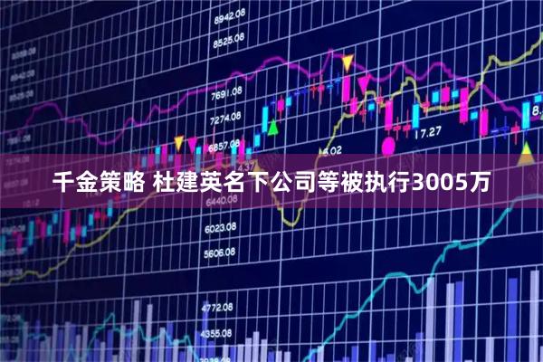 千金策略 杜建英名下公司等被执行3005万